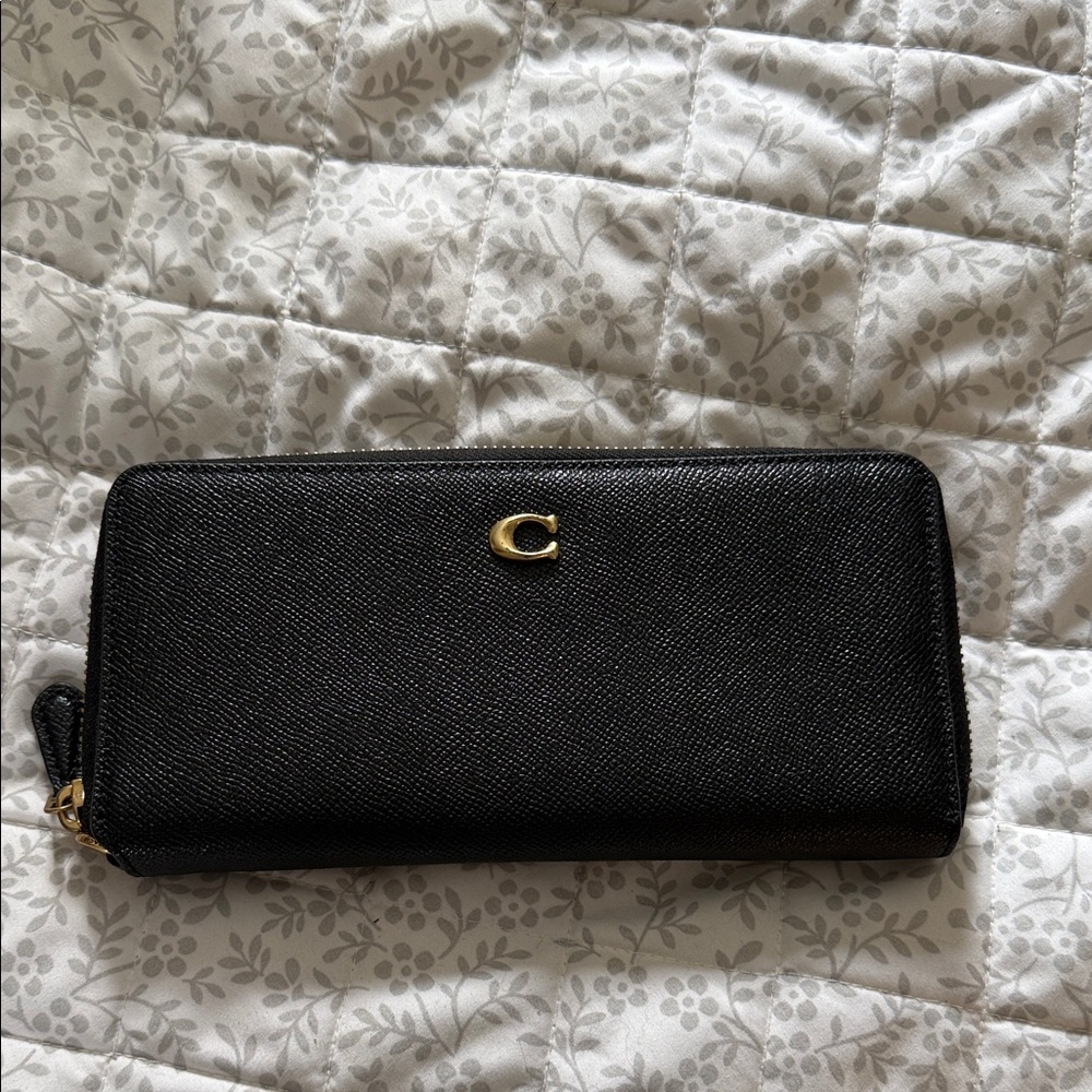 Coach Black Women's Wallet with Gold Accent